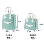 กระเป๋าอาหารกลางวันพร้อมหูจับหนัง, ขนาด: S (สีเขียว), S (สีเขียว), S (สีชมพู), S (สีเทา), S (สีน้ำเงินกรมท่า), S (สีเหลือง), L (สีเขียว), L (สีชมพู), L (สีเทา), L (สีน้ำเงินกรมท่า), L (สีเหลือง)