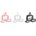 กระเป๋าเครื่องสำอางแบบพกพากันน้ำ PVC ใส ขนาด: L (ชมพู), L (ดำ), L (ขาว), M (ชมพู), M (ดำ), M (ขาว), S (ชมพู), S (ดำ), S (ขาว)