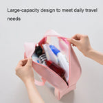 กระเป๋าเครื่องสำอางแบบพกพากันน้ำ PVC ใส ขนาด: L (ชมพู), L (ดำ), L (ขาว), M (ชมพู), M (ดำ), M (ขาว), S (ชมพู), S (ดำ), S (ขาว)