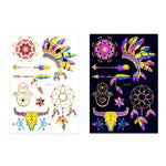 2 ชิ้น สติ๊กเกอร์รอยสักเรืองแสงแบบบรอนซ์กันน้ำ, JYG-001, JYG-002, JYG-003, JYG-004, JYG-005, JYG-006, JYG-007, JYG-008
