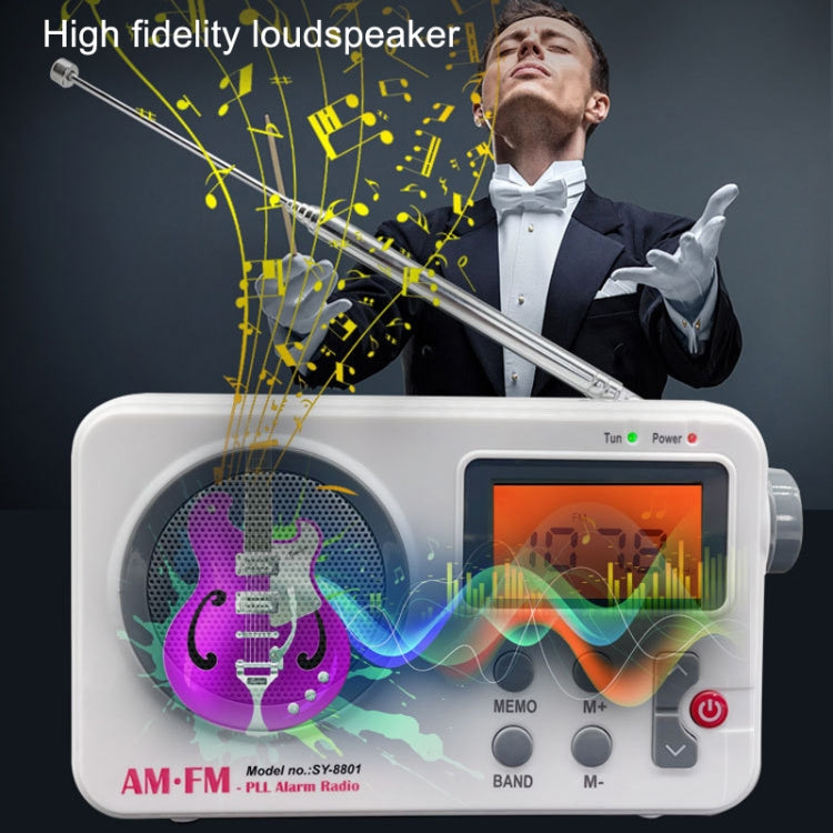 วิทยุพกพาเรโทร SY-8801 หน้าจอ LCD HD น้ำหนักเบา เบส คลื่นสั้น, SY-8801
