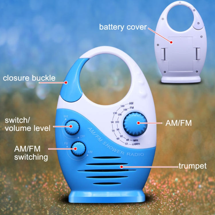 วิทยุพกพากันน้ำขนาดเล็ก Sayin SY-950 AM/FM ย่านสากล สำหรับผู้สูงอายุ, SY-950 สีน้ำเงิน, SY-950 สีดำ