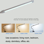 โคมไฟหนีบ USB สำหรับนักเรียน ป้องกันสายตา LED ปรับความสว่างได้, สีม่วง, สีทอง, สีดำ, สีเงิน