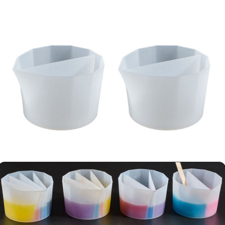 ถ้วยซิลิโคนสำหรับผสมสีอีพ็อกซี่คริสตัล DIY 2 ชิ้น แบบแยกสี, สไตล์: 2 ชิ้น 2 ช่อง, 2 ชิ้น 3 ช่อง, 2 ชิ้น 4 ช่อง, 2 ชิ้น 5 ช่อง