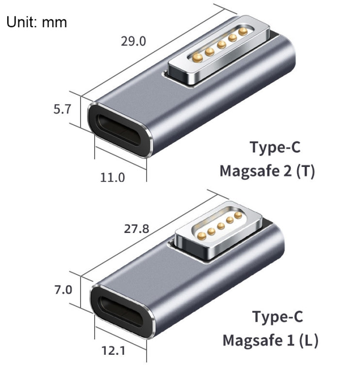 อะแดปเตอร์ชาร์จ Type-C/USB-C เป็น Magsafe1/2 รองรับการชาร์จ PD, Type-C เป็น Magsafe 1 L, Type-C เป็น Magsafe 2 T