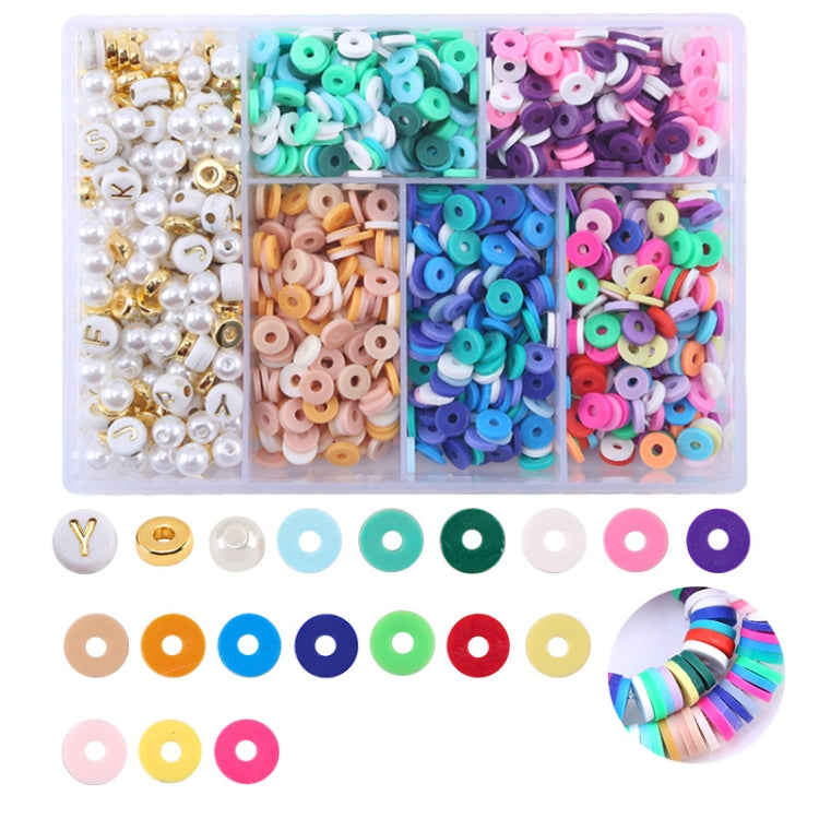ชุดร้อยลูกปัดดินนุ่ม 6 ช่อง / กล่อง สำหรับทำสร้อยข้อมือและสร้อยคอ DIY สีผสม ส้ม ดำ ม่วง น้ำเงิน เขียว ชมพู