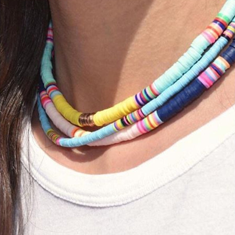 ชุดร้อยลูกปัดดินนุ่ม 6 ช่อง / กล่อง สำหรับทำสร้อยข้อมือและสร้อยคอ DIY สีผสม ส้ม ดำ ม่วง น้ำเงิน เขียว ชมพู