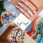 ชุดร้อยลูกปัดดินนุ่ม 6 ช่อง / กล่อง สำหรับทำสร้อยข้อมือและสร้อยคอ DIY สีผสม ส้ม ดำ ม่วง น้ำเงิน เขียว ชมพู