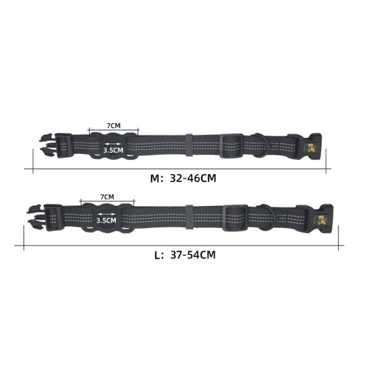 PUGGA GG1002 ปลอกคอสุนัขโพลีเอสเตอร์พร้อมอุปกรณ์ GPS ป้องกัน, M, L
