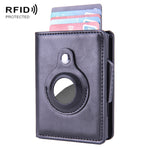 X-80 RFID กระเป๋าใส่บัตรหนังขัดกันขโมย สำหรับ AirTag รุ่นที่ 2 / AirTag รุ่นที่ 1 สีดำ สีน้ำเงิน สีกาแฟ สีแอปริคอต สีดำคาร์บอนไฟเบอร์