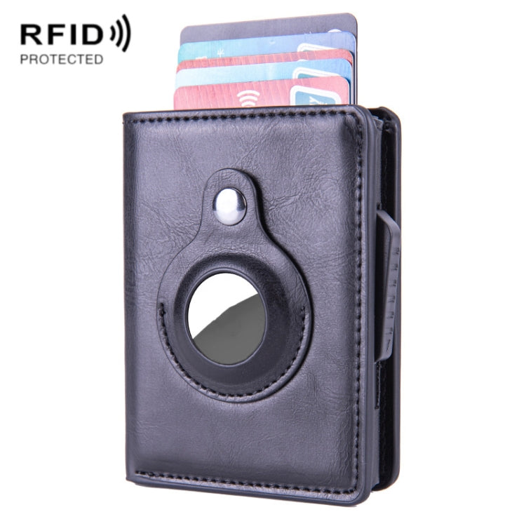 X-80 RFID กระเป๋าใส่บัตรหนังขัดกันขโมย สำหรับ AirTag รุ่นที่ 2 / AirTag รุ่นที่ 1 สีดำ สีน้ำเงิน สีกาแฟ สีแอปริคอต สีดำคาร์บอนไฟเบอร์