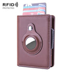 X-80 RFID กระเป๋าใส่บัตรหนังขัดกันขโมย สำหรับ AirTag รุ่นที่ 2 / AirTag รุ่นที่ 1 สีดำ สีน้ำเงิน สีกาแฟ สีแอปริคอต สีดำคาร์บอนไฟเบอร์