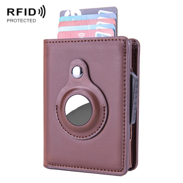 X-80 RFID กระเป๋าใส่บัตรหนังขัดกันขโมย สำหรับ AirTag รุ่นที่ 2 / AirTag รุ่นที่ 1 สีดำ สีน้ำเงิน สีกาแฟ สีแอปริคอต สีดำคาร์บอนไฟเบอร์