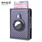 X-80 RFID กระเป๋าใส่บัตรหนังขัดกันขโมย สำหรับ AirTag รุ่นที่ 2 / AirTag รุ่นที่ 1 สีดำ สีน้ำเงิน สีกาแฟ สีแอปริคอต สีดำคาร์บอนไฟเบอร์
