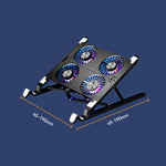 Laptop Radiator Bracket Folding Storage Air-cooled Cooling Base,Style:, Double Fan, Four Fan