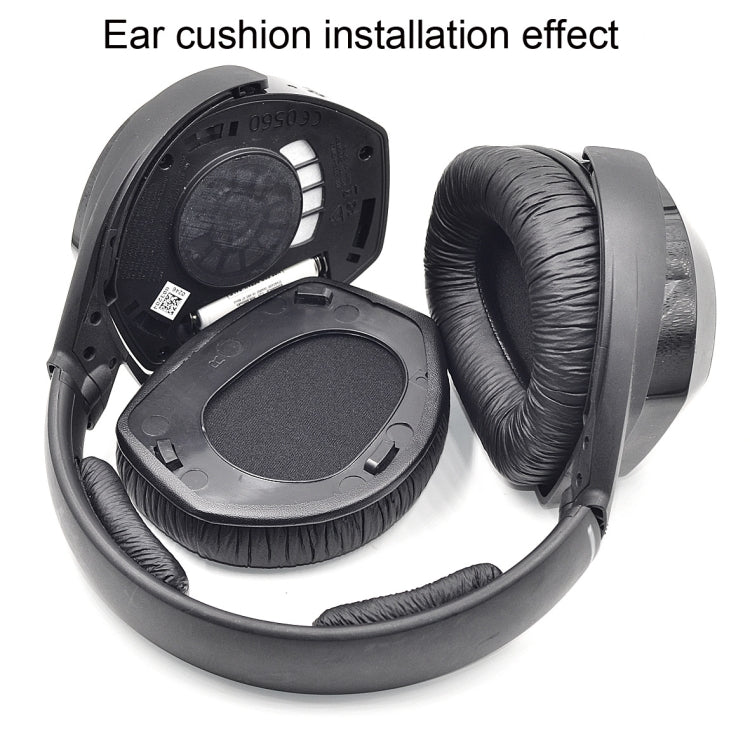 แผ่นรองหูฟัง 2 ชิ้น สำหรับ Sennheiser HDR RS165 RS175 RS185 RS195, สไตล์: แผ่นรองหูหนังกบ, แผ่นรองหูกำมะหยี่, แผ่นรองหูหนังโปรตีน, แผ่นรองหูหนังลูกแกะ, แผ่นรองหูตาข่ายฟุตบอล