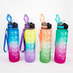 ขวดน้ำกีฬา Gradient Space Cup 1000 มล. ฝาปิดเด้งพร้อมหลอด สีส้ม-เขียวไล่เฉด, น้ำเงิน-แดงไล่เฉด, เขียว-แดงไล่เฉด, เหลือง-ม่วงไล่เฉด, ดำ, น้ำเงิน, เขียว