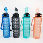 ขวดน้ำกีฬา Gradient Space Cup 1000 มล. ฝาปิดเด้งพร้อมหลอด สีส้ม-เขียวไล่เฉด, น้ำเงิน-แดงไล่เฉด, เขียว-แดงไล่เฉด, เหลือง-ม่วงไล่เฉด, ดำ, น้ำเงิน, เขียว