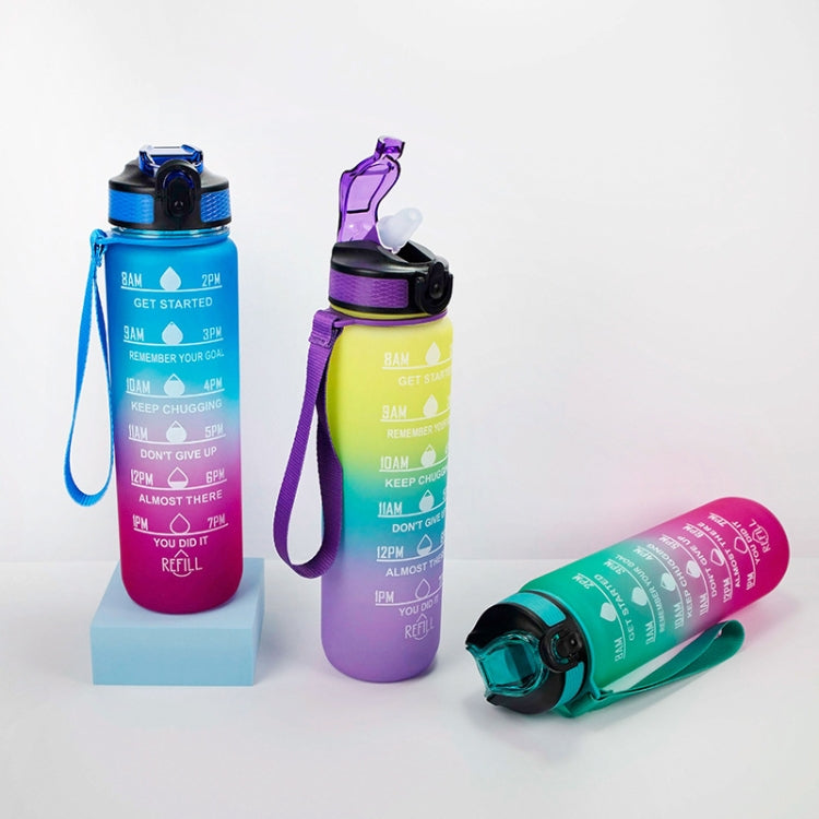 ขวดน้ำกีฬา Gradient Space Cup 1000 มล. ฝาปิดเด้งพร้อมหลอด สีส้ม-เขียวไล่เฉด, น้ำเงิน-แดงไล่เฉด, เขียว-แดงไล่เฉด, เหลือง-ม่วงไล่เฉด, ดำ, น้ำเงิน, เขียว