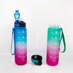 ขวดน้ำกีฬา Gradient Space Cup 1000 มล. ฝาปิดเด้งพร้อมหลอด สีส้ม-เขียวไล่เฉด, น้ำเงิน-แดงไล่เฉด, เขียว-แดงไล่เฉด, เหลือง-ม่วงไล่เฉด, ดำ, น้ำเงิน, เขียว