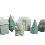 DIY Christmas Candle Aromatherapy Gypsum Silicone Mold, Shape:, Santa, Simple Christmas Tree, Triangular Christmas Tree, Christmas Gift, Single Stereo, Snow House 3, Single Christmas Cylinder, Origami Christmas Tree, 8 Cone Contest Christmas Tree