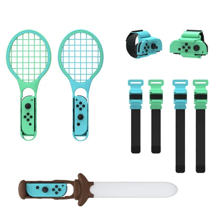 ชุดกีฬา 7-in-1 DOBE TNS-2123 ไฟกีฬาพร้อมสายรัดขา ไม้เทนนิส สายรัดข้อมือ สำหรับ Nintendo Switch, DOBE 7-in-1