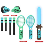 ชุดกีฬา 7-in-1 DOBE TNS-2123 ไฟกีฬาพร้อมสายรัดขา ไม้เทนนิส สายรัดข้อมือ สำหรับ Nintendo Switch, DOBE 7-in-1