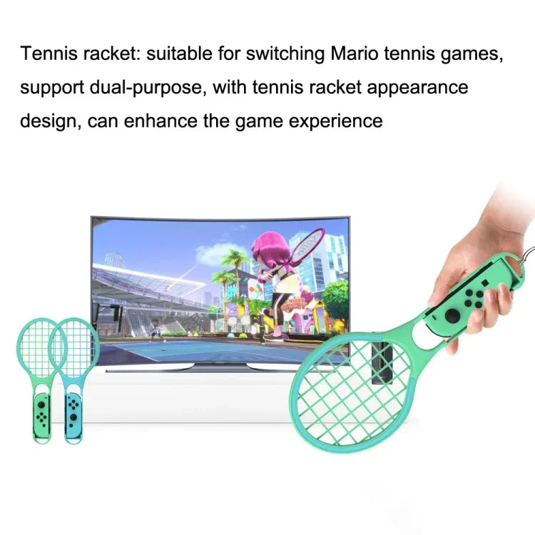 ชุดกีฬา 7-in-1 DOBE TNS-2123 ไฟกีฬาพร้อมสายรัดขา ไม้เทนนิส สายรัดข้อมือ สำหรับ Nintendo Switch, DOBE 7-in-1