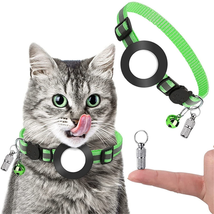 ปลอกคอสัตว์เลี้ยงป้องกันการหายพร้อมกระดิ่ง สำหรับ AirTag รุ่นที่ 2 / AirTag รุ่นที่ 1 สีเขียว สีม่วง สีดำ สีชมพู สีส้ม สีน้ำเงิน