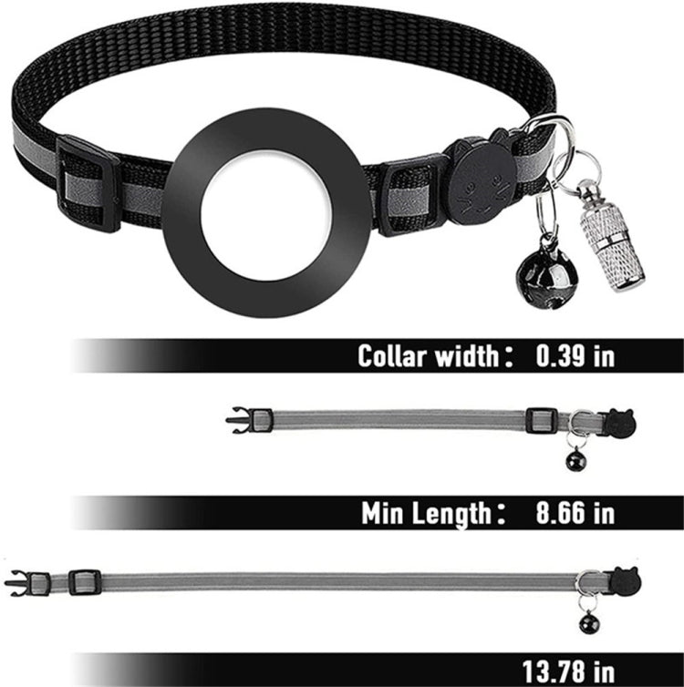ปลอกคอสัตว์เลี้ยงป้องกันการหายพร้อมกระดิ่ง สำหรับ AirTag รุ่นที่ 2 / AirTag รุ่นที่ 1 สีเขียว สีม่วง สีดำ สีชมพู สีส้ม สีน้ำเงิน
