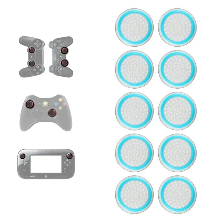 10 ชิ้นฝาปุ่มซิลิโคนเรืองแสงสำหรับจอยสติ๊ก Gamepad สำหรับ PS5/PS4/PS3/ONE/360/PRO/series X/S