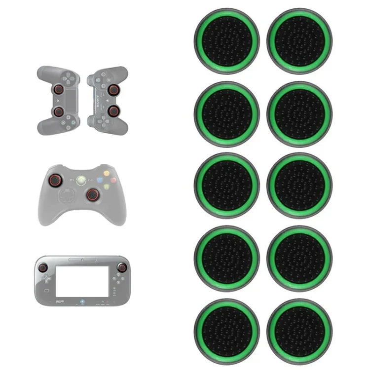 10 ชิ้นฝาปุ่มซิลิโคนเรืองแสงสำหรับจอยสติ๊ก Gamepad สำหรับ PS5/PS4/PS3/ONE/360/PRO/series X/S