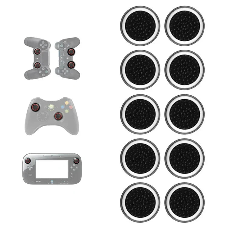 10 ชิ้นฝาปุ่มซิลิโคนเรืองแสงสำหรับจอยสติ๊ก Gamepad สำหรับ PS5/PS4/PS3/ONE/360/PRO/series X/S