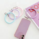 3 ชิ้น สร้อยข้อมือซิลิโคนสำหรับเคสโทรศัพท์ พร้อมพวงกุญแจ สายคล้องโทรศัพท์กันตก พร้อมแผ่นปะ สีชมพู ม่วง น้ำเงิน เหลืองมะนาว ส้ม แดง ดำ ขาว เขียวมิ้นท์