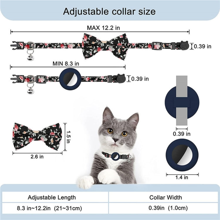 ปลอกคอสัตว์เลี้ยงลายโบว์ป้องกันการหายพร้อมกระดิ่ง สำหรับ AirTag รุ่นที่ 2 / AirTag รุ่นที่ 1 สีเหลือง สีน้ำเงิน สีชมพู สีน้ำเงินเข้ม สีส้ม สีเขียวมิ้นท์