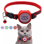 ปลอกคอสัตว์เลี้ยงสะท้อนแสงพร้อมกระดิ่ง สำหรับ AirTag รุ่นที่ 2 / AirTag รุ่นที่ 1 สีแดง สีม่วง สีดำ สีชมพู