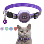 ปลอกคอสัตว์เลี้ยงสะท้อนแสงพร้อมกระดิ่ง สำหรับ AirTag รุ่นที่ 2 / AirTag รุ่นที่ 1 สีแดง สีม่วง สีดำ สีชมพู