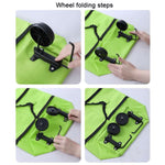 Portable Shopping Cart Foldable Tote With Wheels, Red, Green, Blue, Black, Orange