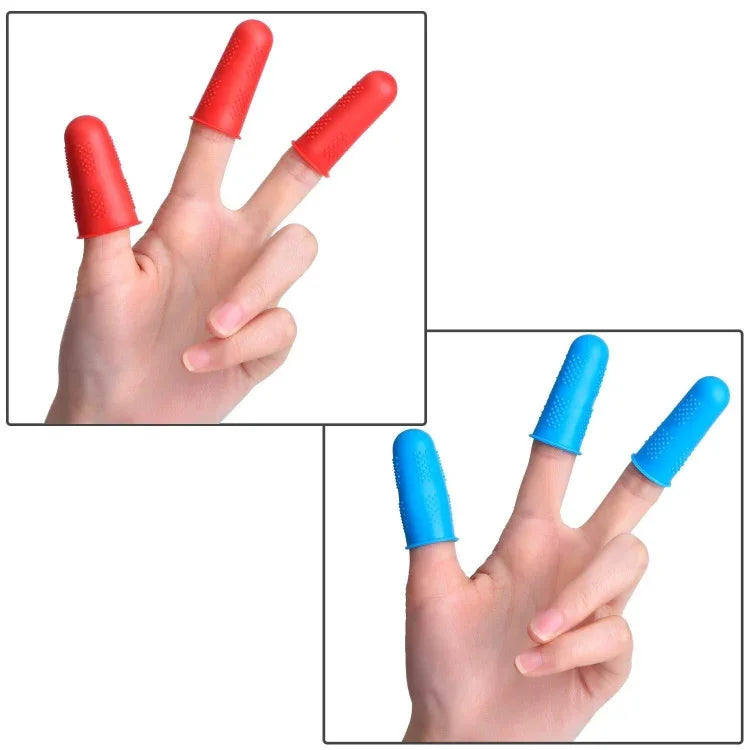 ชุดถุงมือซิลิโคนทนความร้อนสูงกันลวกกันลื่น 4 ชุด พร้อมเม็ดกันลื่น สีสุ่ม น้ำเงิน