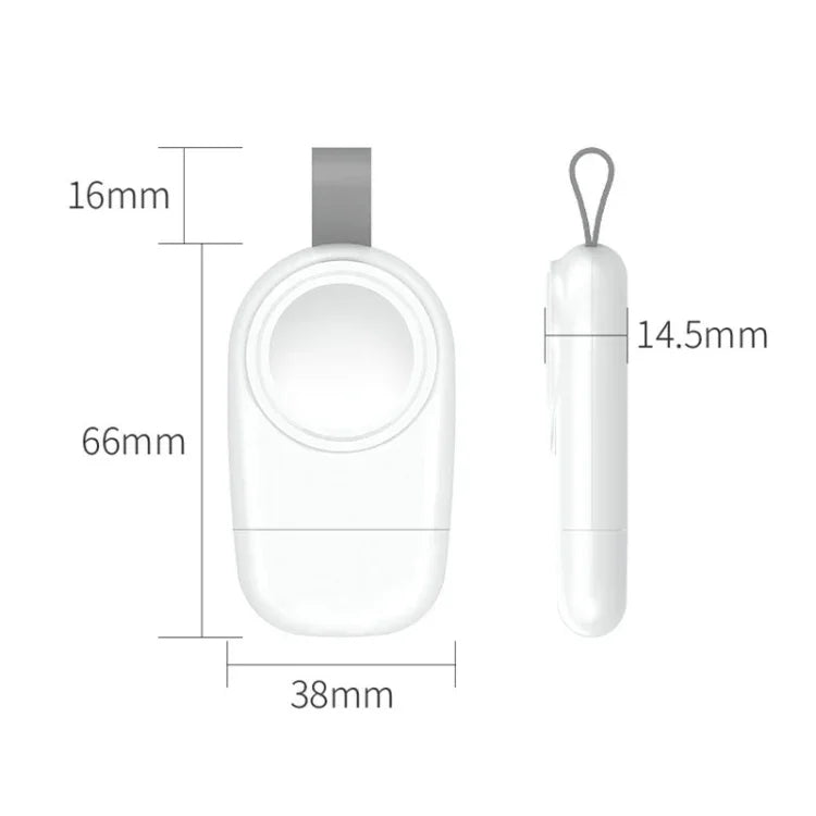 ที่ชาร์จแม่เหล็กไร้สาย USB แบบพกพาสำหรับ Apple Watch 1/2/3/4/5/6/7/SE สีขาว