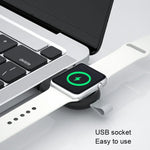 ที่ชาร์จแม่เหล็กไร้สาย USB แบบพกพาสำหรับ Apple Watch 1/2/3/4/5/6/7/SE สีขาว