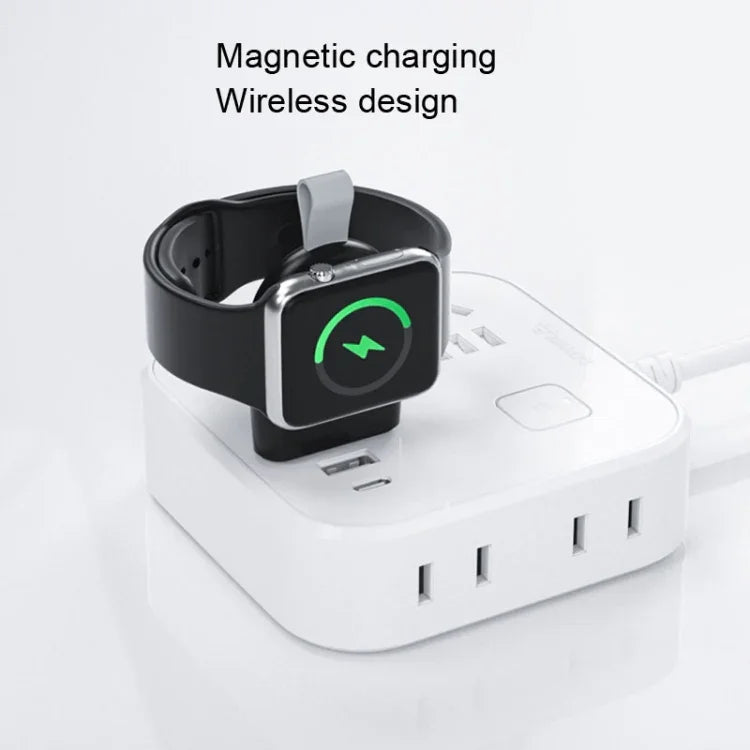 ที่ชาร์จแม่เหล็กไร้สาย USB แบบพกพาสำหรับ Apple Watch 1/2/3/4/5/6/7/SE สีขาว