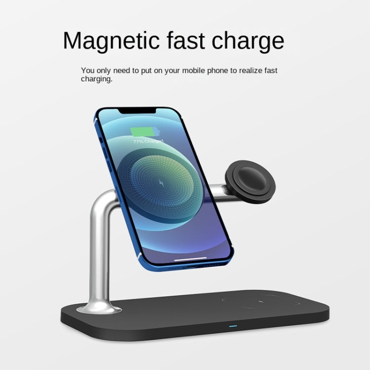 แท่นชาร์จไร้สายแม่เหล็ก 3-in-1 สำหรับ iPhone12/13/14/15/16, iWatch และ AirPods, สีขาว 3-in-1, สีดำ 3-in-1