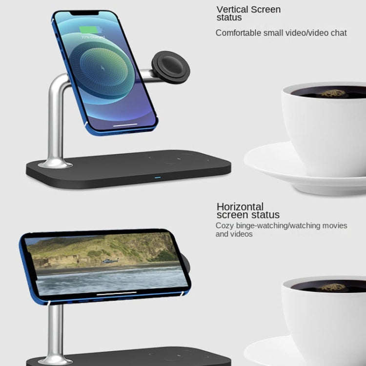 แท่นชาร์จไร้สายแม่เหล็ก 3-in-1 สำหรับ iPhone12/13/14/15/16, iWatch และ AirPods, สีขาว 3-in-1, สีดำ 3-in-1