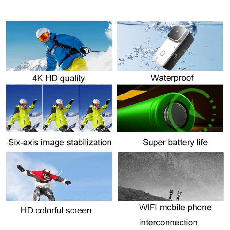กล้องแอคชั่น Thumb 4K HD กันสั่น WiFi (สีขาว), (สีดำ)