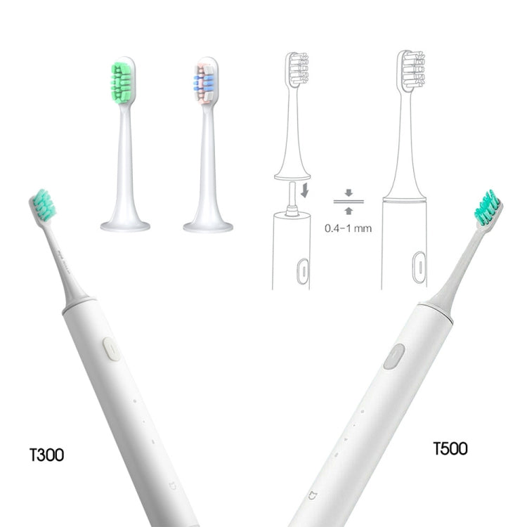2 ชิ้น หัวแปรงสีฟันไฟฟ้าเปลี่ยนสำหรับ Xiaomi Mijia T300 T500, แปรง T300 & T500 (สีเขียว), แปรง T300 & T500 (สีชมพู)
