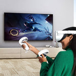 เคสป้องกันเลนส์แว่น VR พร้อมด้ามจับ สำหรับ Oculus Quest 2 สีขาว แดง เขียว