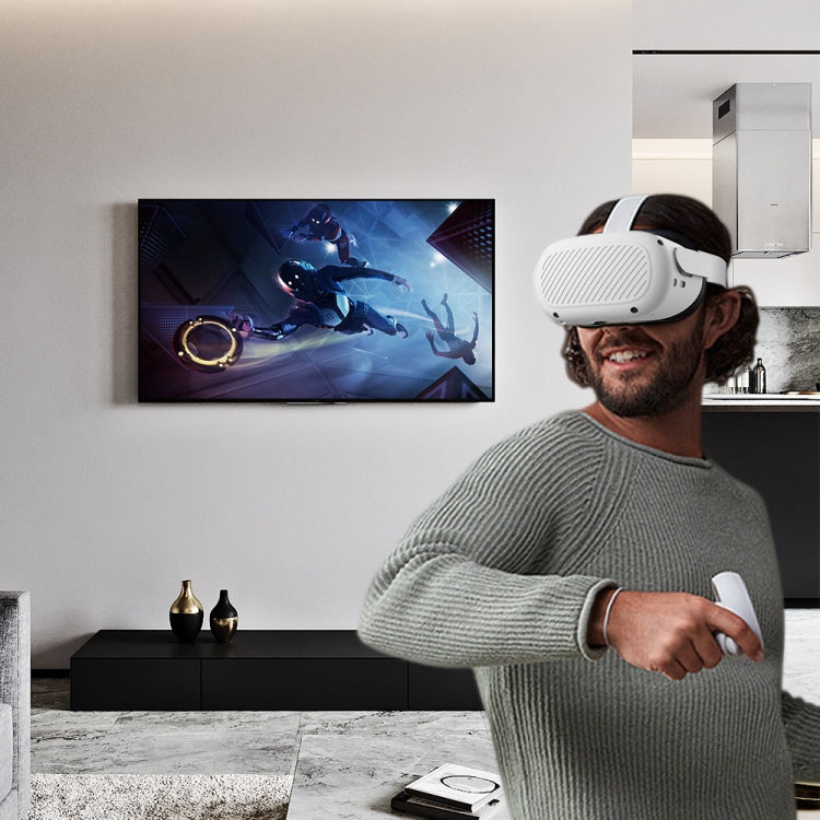 เคสป้องกันเลนส์แว่น VR พร้อมด้ามจับ สำหรับ Oculus Quest 2 สีขาว แดง เขียว