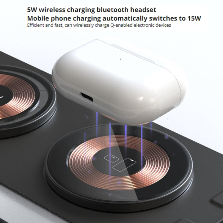 แท่นชาร์จไร้สาย 3 in 1 15W รุ่น T01 แบบพับได้ พร้อมกระจกใส พกพาสะดวก ชาร์จเร็ว, T01