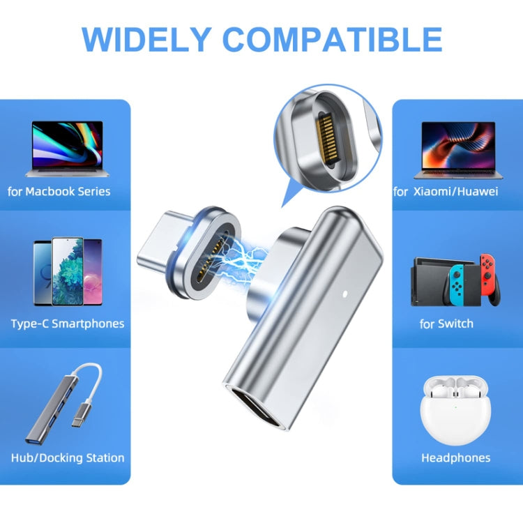 TZ30 PD100W 24Pin อะแดปเตอร์แม่เหล็ก Type-C / USB-C แบบข้อศอกสำหรับ MacBook โน้ตบุ๊ก